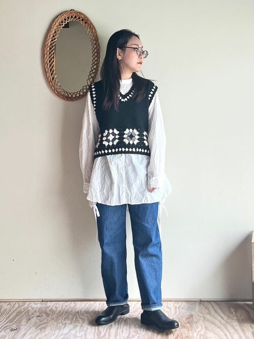 11ozデニム ワイドテーパードパンツ（デニムパンツ）｜yuni