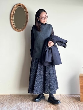 「yuni（ユニ　）のアイテム（ジャケット/アウター）」を使った、bulle de savonさん（レディース・152cm）の秋コーディネート