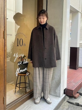 「yuni（ユニ　）のアイテム（ジャケット/アウター）」を使った、bulle de savonさん（レディース・165cm）の秋コーディネート