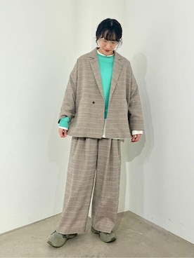 「yuni（ユニ　）のアイテム（ジャケット/アウター）」を使った、bulle de savonさん（レディース・162cm）の秋コーディネート
