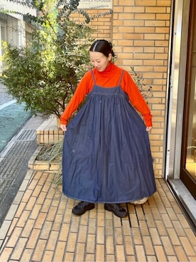 「アイテム（ジャンパースカート）」を使った、bulle de savonさん（レディース・152cm）の冬コーディネート