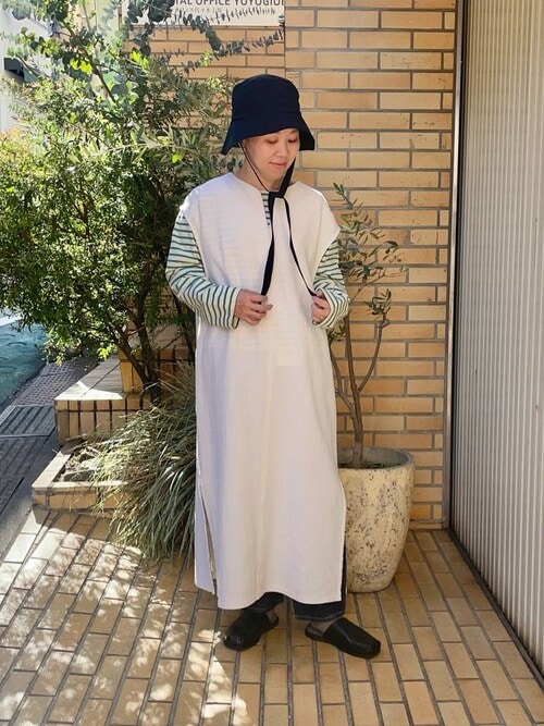 Raw コットンポリエステル ジャンパースカート（ジャンパースカート  