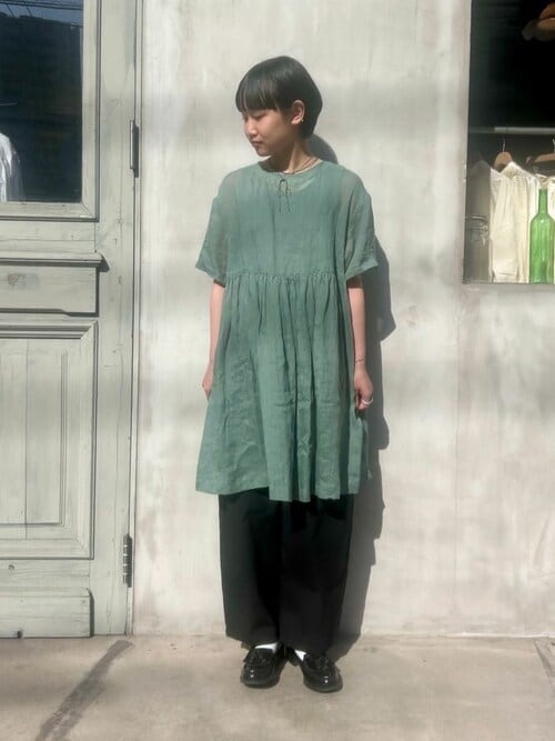 高密度コットンリネン バックゴムパンツ（その他パンツ）｜yuni