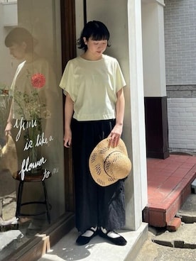 「yuni（ユニ　）のアイテム」を使った、bulle de savonさん（レディース・159cm）の春コーディネート