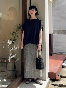 「yuni（ユニ　）のアイテム」を使った、bulle de savonさん（レディース・159cm）の春コーディネート