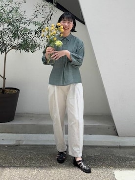 「yuni（ユニ　）のアイテム」を使った、bulle de savonさん（レディース・159cm）の春コーディネート
