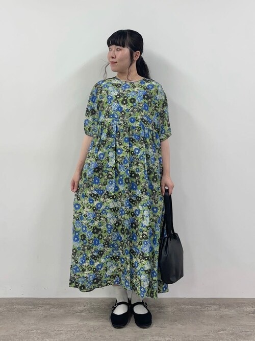 【2回着美品】bulle de savon☆麻混チューリッププリントワンピース bulle de savon チューリッププリント ワンピース - メルカリ