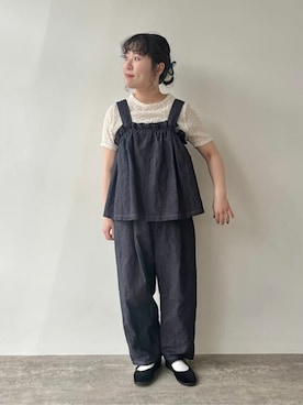 yuni（ユニ ）の「ラミー/チュニック丈 パフスリーブ ブラウス