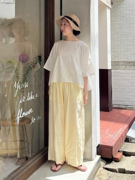 「yuni（ユニ　）のアイテム」を使った、bulle de savonさん（レディース・158cm）の夏コーディネート