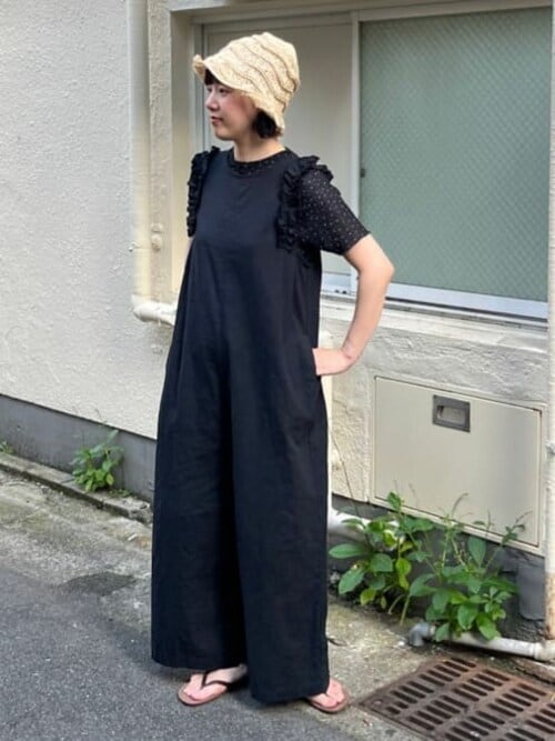 ビュルデサボン　リネンフリルサロペット bulle de savon（ビュルデサボン）の「LINEN washer furill