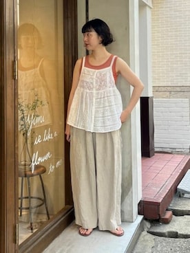 「yuni（ユニ　）のアイテム」を使った、bulle de savonさん（レディース・159cm）の夏コーディネート