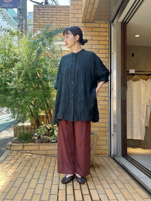 711＊定価2.2万　自由区　46Gジャージー チュニック丈ブラウス　22SS 自由区 チュニックブラウス グレー
