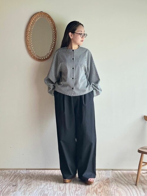 A17151 URU 強撚コットン インバーテッドプリーツワイドパンツ 2 A17151 URU 強撚コットン インバーテッドプリーツワイドパンツ 2