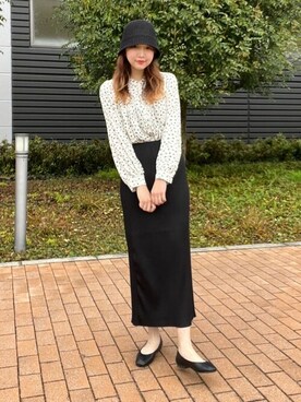 「タイトシルエット」｜「アイテム（帽子）」を使った、fuwa chanさん（レディース・162cm）の春コーディネート