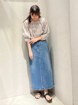 「タイトシルエット」｜「アイテム（サンダル）」を使った、fuwa chanさん（レディース・162cm）の夏コーディネート