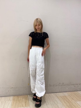 「SPIRALGIRL（スパイラルガール）のアイテム（キャミソール）」を使った、risaさん（レディース・161cm）の夏コーディネート