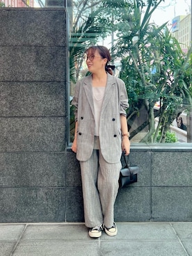 「グレンチェック」｜meさん（レディース・151cm）の春コーディネート