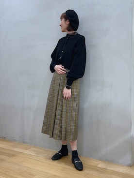「SMELLY（スメリー）のアイテム（ハンチング/ベレー帽）」を使った、サイサイ賽賽さん（レディース・160cm）の冬コーディネート