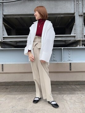 「SENSE OF PLACE by URBAN RESEARCH（センスオブプレイスバイアーバンリサーチ）のアイテム（バレエシューズ）」を使った、サイサイ賽賽さん（レディース・160cm）の冬コーディネート