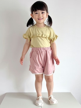 「chil2（チルツー）のアイテム（トップス）」を使った、JAM & LINKさん（キッズ・97cm）の夏コーディネート