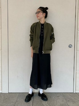 「URBAN RESEARCH Sonny Label（アーバンリサーチサニーレーベル）のアイテム（MA-1）」を使った、SonnyLabel WOMENさん（レディース・168cm）の秋コーディネート