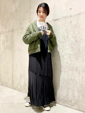 「URBAN RESEARCH Sonny Label（アーバンリサーチサニーレーベル）のアイテム（MA-1）」を使った、SonnyLabel WOMENさん（レディース・163cm）の秋コーディネート