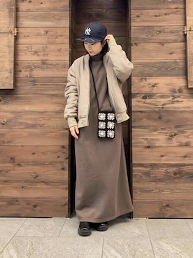 「URBAN RESEARCH Sonny Label（アーバンリサーチサニーレーベル）のアイテム（MA-1）」を使った、SonnyLabel WOMENさん（レディース・148cm）の冬コーディネート