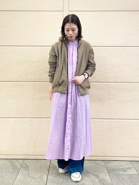「URBAN RESEARCH Sonny Label（アーバンリサーチサニーレーベル）のアイテム（MA-1）」を使った、SonnyLabel WOMENさん（レディース・164cm）の春コーディネート
