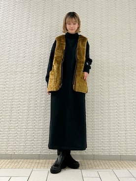 「Champion（チャンピオン）のアイテム（ワンピース）」を使った、SonnyLabel WOMENさん（レディース・160cm）の秋コーディネート