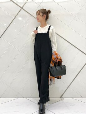 「サニーレーベル」｜「アイテム（オールインワン・サロペット）」を使った、SonnyLabel WOMENさん（レディース・158cm）の冬コーディネート
