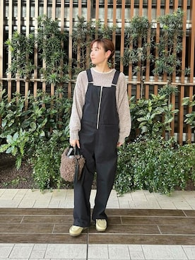 「サニーレーベル」｜「アイテム（オールインワン・サロペット）」を使った、SonnyLabel WOMENさん（レディース・157cm）の冬コーディネート