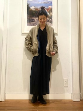 「URBAN RESEARCH Sonny Label（アーバンリサーチサニーレーベル）のアイテム（MA-1）」を使った、SonnyLabel WOMENさん（レディース・158cm）の春コーディネート