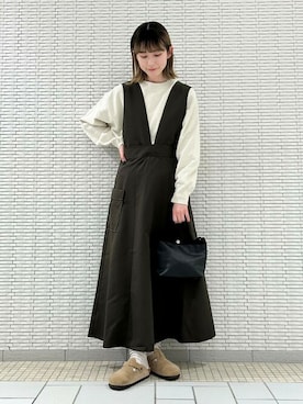 「URBAN RESEARCH Sonny Label（アーバンリサーチサニーレーベル）のアイテム（ジャンパースカート）」を使った、SonnyLabel WOMENさん（レディース・160cm）の春コーディネート