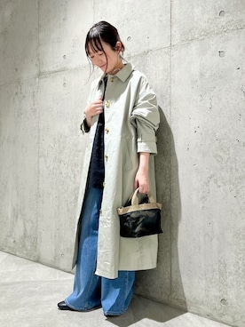 「URBAN RESEARCH Sonny Label（アーバンリサーチサニーレーベル）のアイテム（ステンカラーコート）」を使った、SonnyLabel WOMENさん（レディース・154cm）の春コーディネート