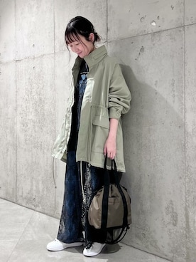 「アーバンリサーチ」｜「アイテム（ミリタリージャケット）」を使った、SonnyLabel WOMENさん（レディース・154cm）の春コーディネート