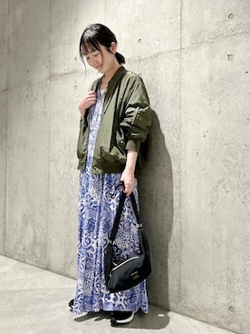 「URBAN RESEARCH Sonny Label（アーバンリサーチサニーレーベル）のアイテム（MA-1）」を使った、SonnyLabel WOMENさん（レディース・154cm）の春コーディネート