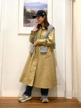「URBAN RESEARCH Sonny Label（アーバンリサーチサニーレーベル）のアイテム（ステンカラーコート）」を使った、SonnyLabel WOMENさん（レディース・158cm）の春コーディネート