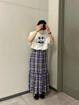 「フェスコーデ」｜「アイテム（スカート）」を使った、SonnyLabel WOMENさん（レディース・156cm）の夏コーディネート