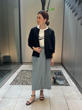 「お呼ばれ」｜「アイテム（スカート）」を使った、junさん（レディース・156cm）の春コーディネート