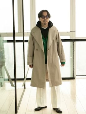 「UNITED TOKYO（ユナイテッドトウキョウ）のアイテム（トレンチコート）」を使った、shuuuut510さん（メンズ・179cm）の冬コーディネート