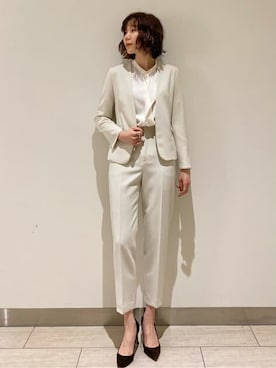 「アイテム（ノーカラージャケット）」を使った、NOLLEY'Sさん（レディース・168cm）の冬コーディネート