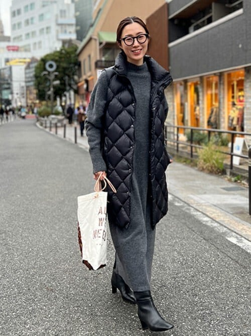 ◇【WEB限定】【TAION/タイオン】別注ダイヤキルトダウンジレを使った