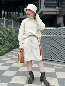 「NOLLEY’S（ノーリーズ）のアイテム（ニット/セーター）」を使った、NOLLEY'Sさん（レディース・160cm）の秋コーディネート