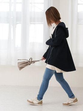 「アイテム（その他アウター、ブルー系）」を使った、SocialGIRLさん（レディース・160cm）の冬コーディネート