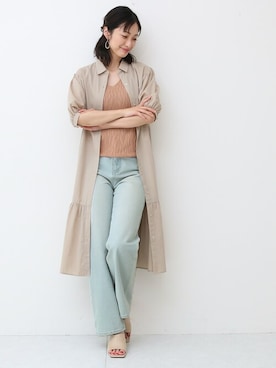 「アイテム（タンクトップ、ピンク系）」を使った、SocialGIRLさん（レディース・169cm）の春コーディネート