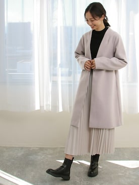 「アイテム（ノーカラーコート）」を使った、SocialGIRLさん（レディース・169cm）の秋コーディネート