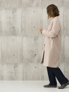 「アイテム（ノーカラーコート）」を使った、SocialGIRLさん（レディース・160cm）の秋コーディネート