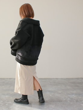 「サイドゴアブーツ」｜SocialGIRLさん（レディース・160cm）の冬コーディネート