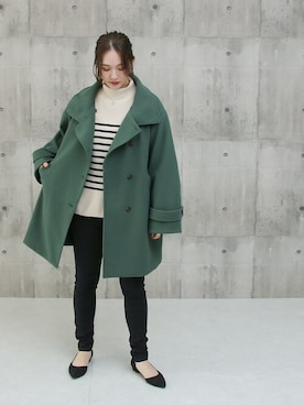 「黒スキニー」｜「アイテム（その他アウター）」を使った、SocialGIRLさん（レディース・164cm）の冬コーディネート