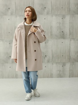 「アイテム（トップス、ブラウン系）」を使った、SocialGIRLさん（レディース・160cm）の冬コーディネート